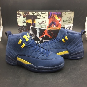 $59.00,2018 New Cheap Air Jordan Retro 12 Michigan Sneakers For Men in 190272