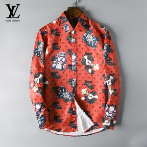 $28.00,2018 New Cheap Louis Vuitton Long Sleeved Shirts For Men in 195196