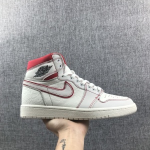 $62.00,2019 New Cheap Air Jordan 1 Retro High OG Sail Black Phantom University RedSneakers For Men in 202379