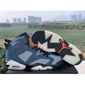 $65.00,2020 Cheap Air Jordan 6 High Washed Denim Sneakers  in 216583