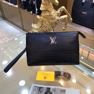 $85.00,Louis Vuitton Croc Embossed Leather Clutches For Men # 232694