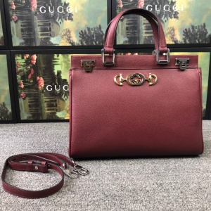 $105.00,Gucci Zumi grainy leather small top handle bag # 233262
