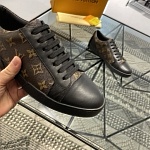 Louis Vuitton Monogram Print Rount Toe Casual Sneakers Unisex # 233129, cheap For Men