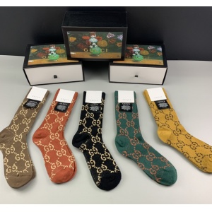 $35.00,Gucci Logo Cotton Socks Set 5 Pairs # 233511