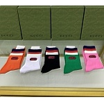 Gucci Logo Cotton Socks Set 5 Pairs # 233501, cheap Socks