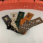 Louis Vuitton Logo Cotton Socks Set 5 Pairs # 233508, cheap Socks