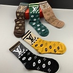 Louis Vuitton Logo Cotton Socks Set 5 Pairs # 233509, cheap Socks