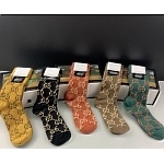 Gucci Logo Cotton Socks Set 5 Pairs # 233511, cheap Socks