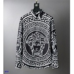 Versace Monogram Motif Long Sleeve Shirts For Men in 243353