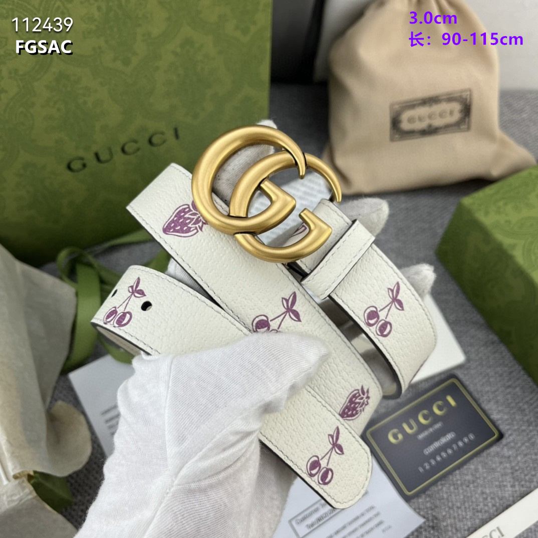 3.0 cm Width Gucci Belt # 255733