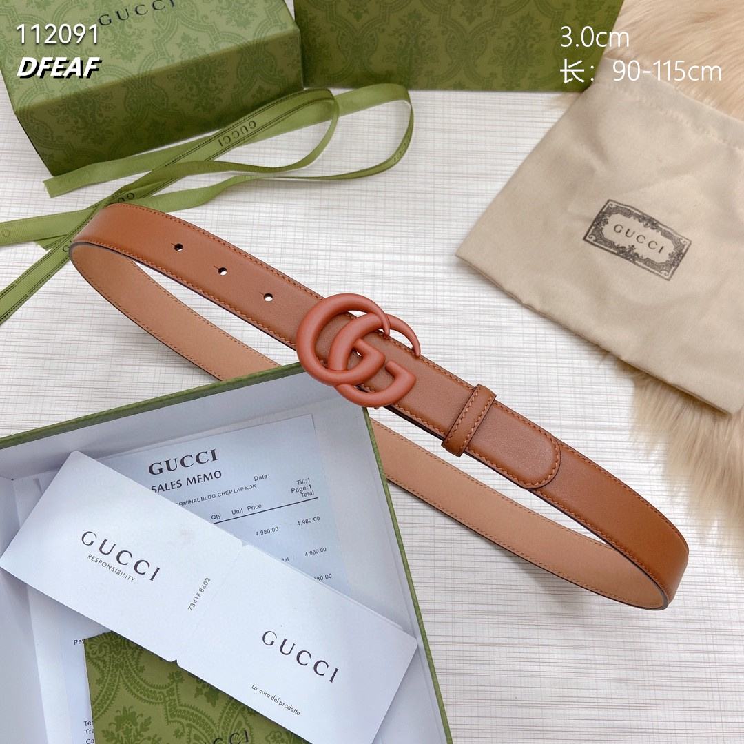 3.0 cm Width Gucci Belt # 255746