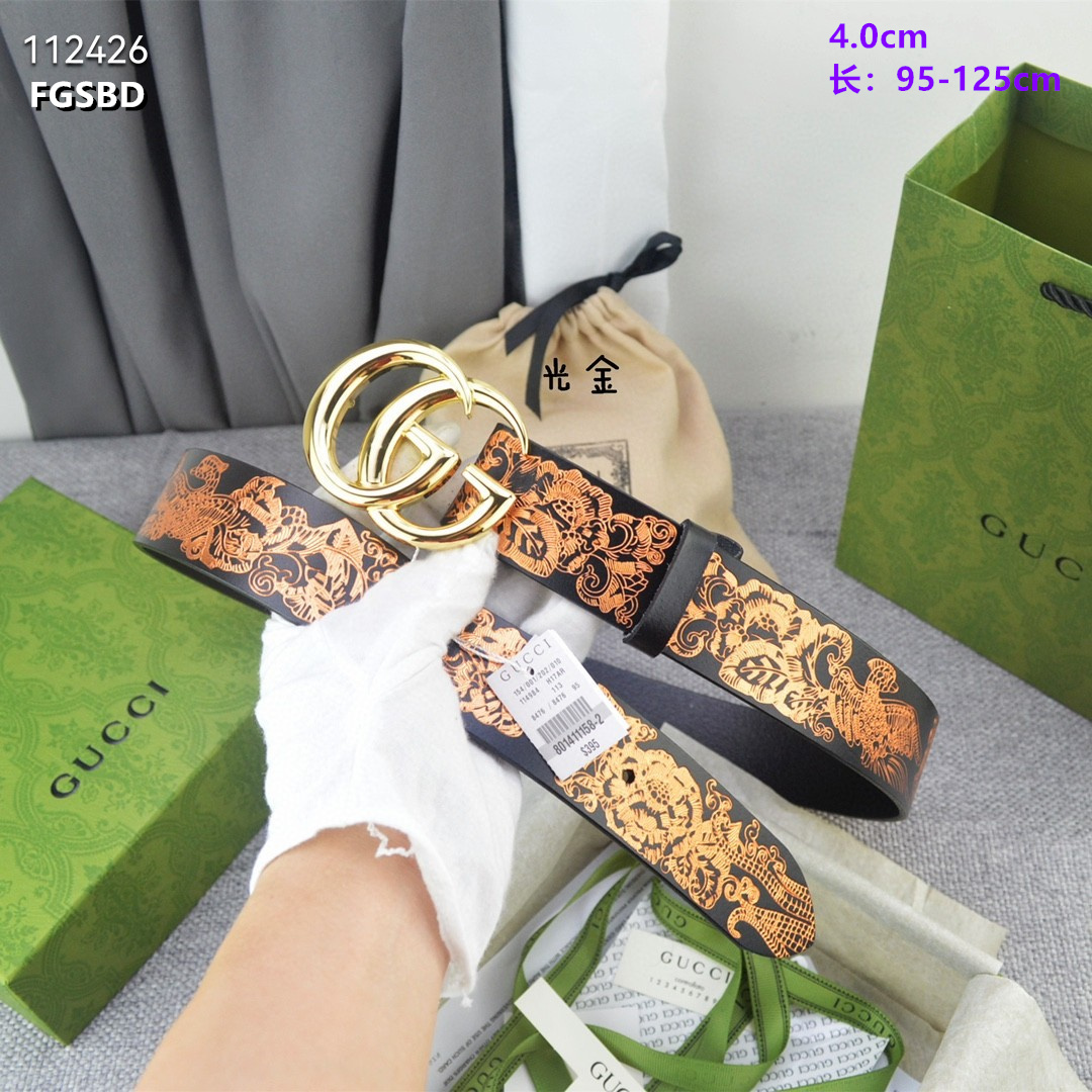 4.0 cm Width Gucci Belt # 255831