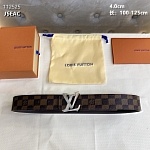 4.0 cm Width Louis Vuitton Belt # 255938, cheap LouisVuitton Belts