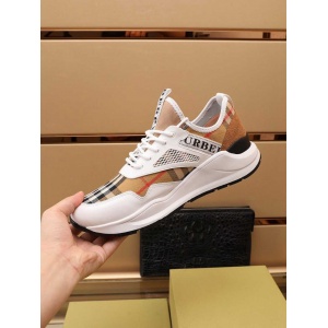 $89.00,Burberry Checked Canvas Multi Panel Lace Up Low Top Sneaker For Men in 259280