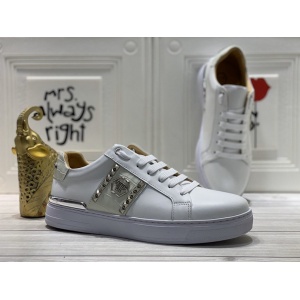 $89.00,Philipp Plein logo plaque Embellished Lace Up Sneakers For Men in 259973