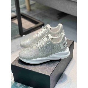 $115.00,Philipp Plein Glittering Lace Up Sneakers For Men in 259986