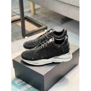 $115.00,Philipp Plein Glittering Lace Up Sneakers For Men in 259987