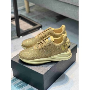 $115.00,Philipp Plein Glittering Lace Up Sneakers For Men in 259990
