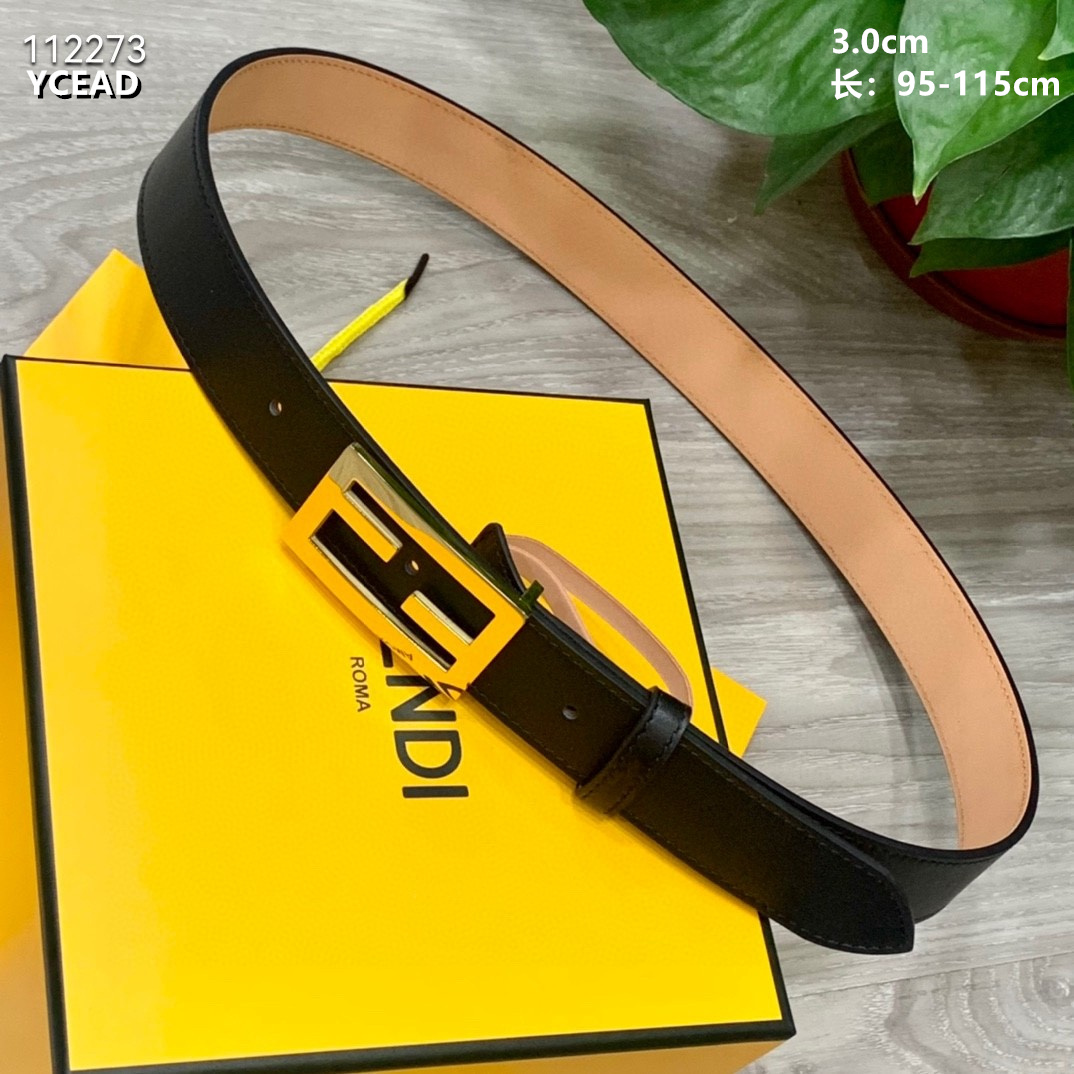 3.0 cm Width Fendi Belt # 256336