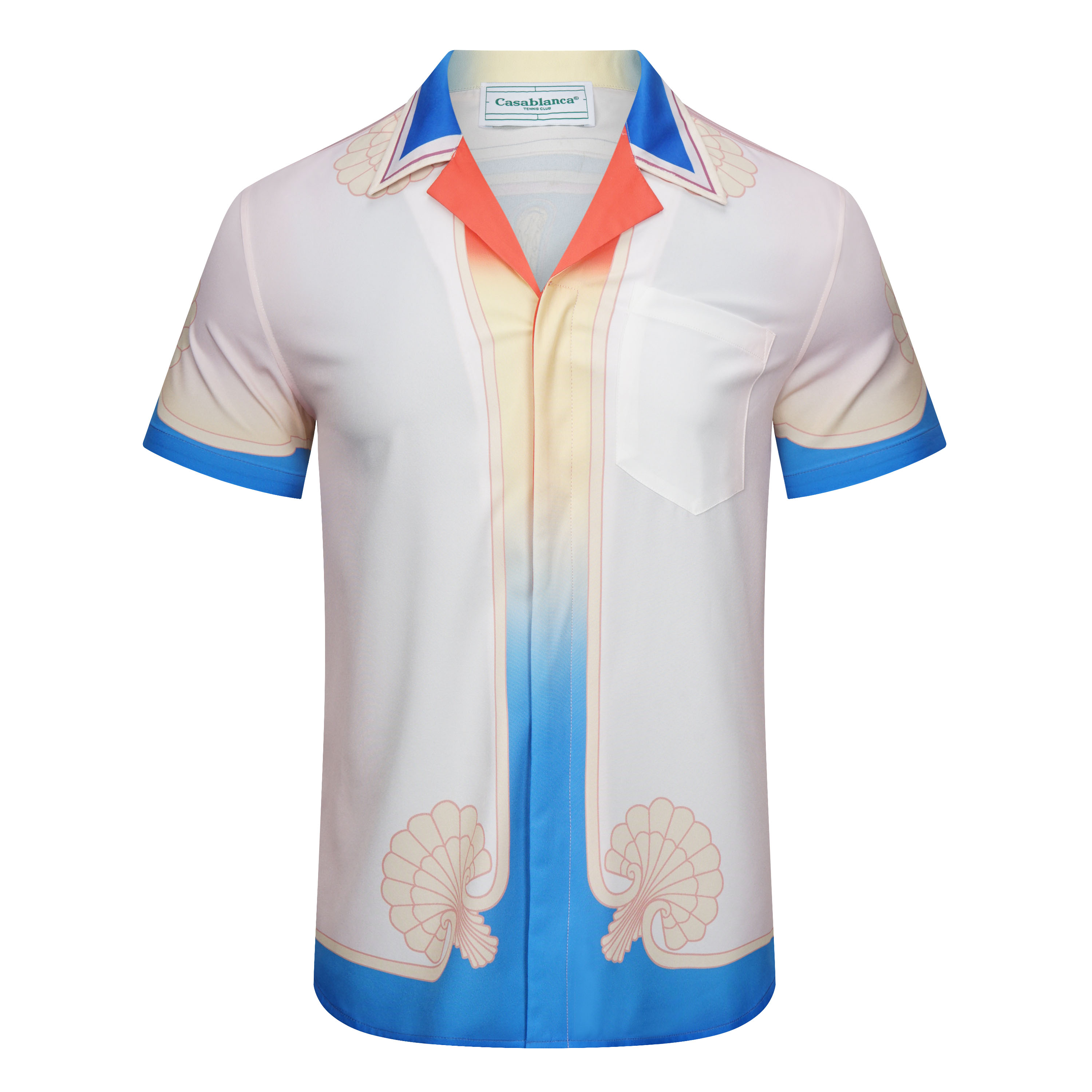 Casablanca Cuban collar Silk Short Sleeve shirt # 257596