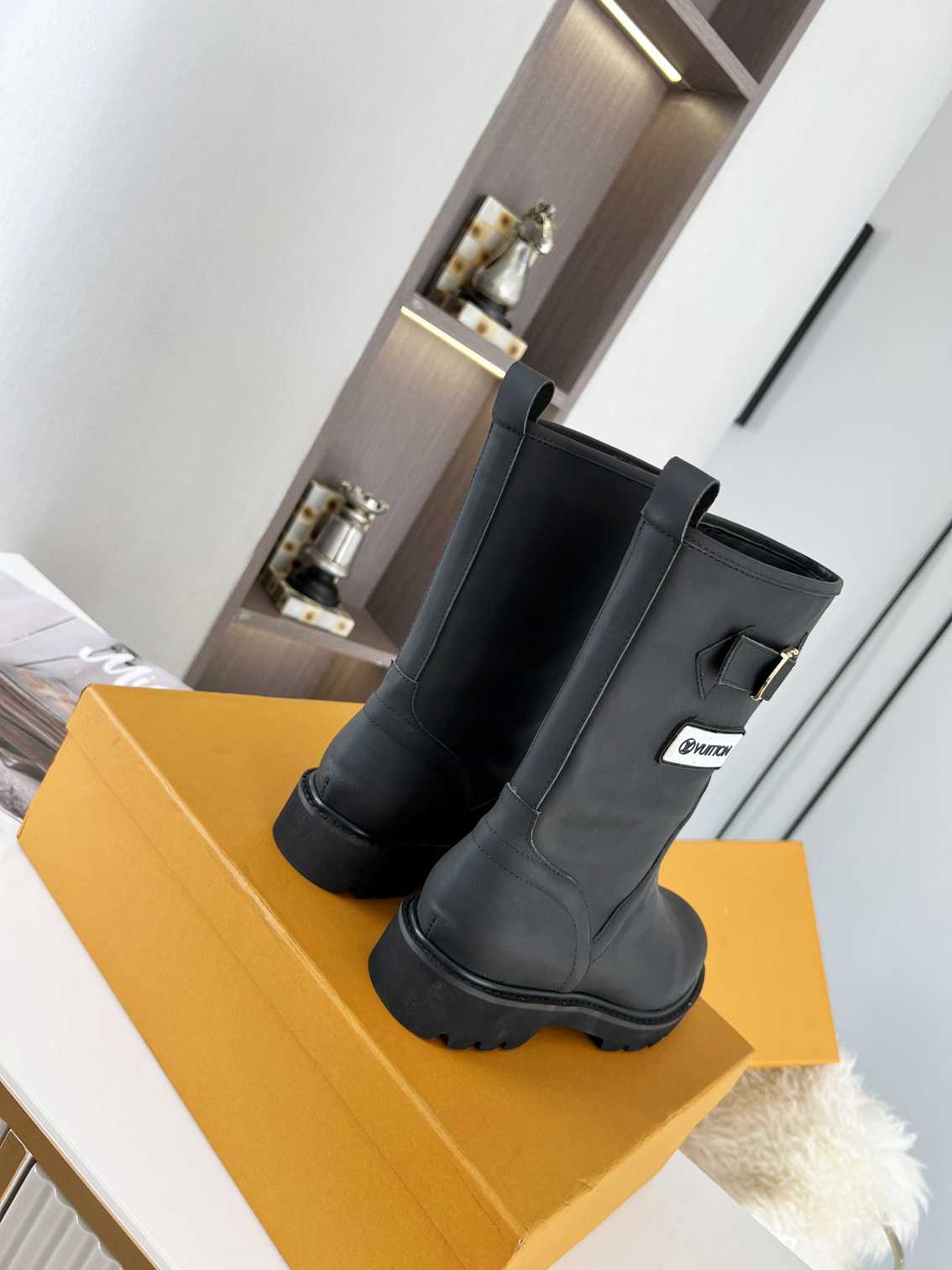 Louis Vuitton Tag Embelllished Territory flat half boot For Women in 257725, cheap Louis Vuitton Boots, only $85!