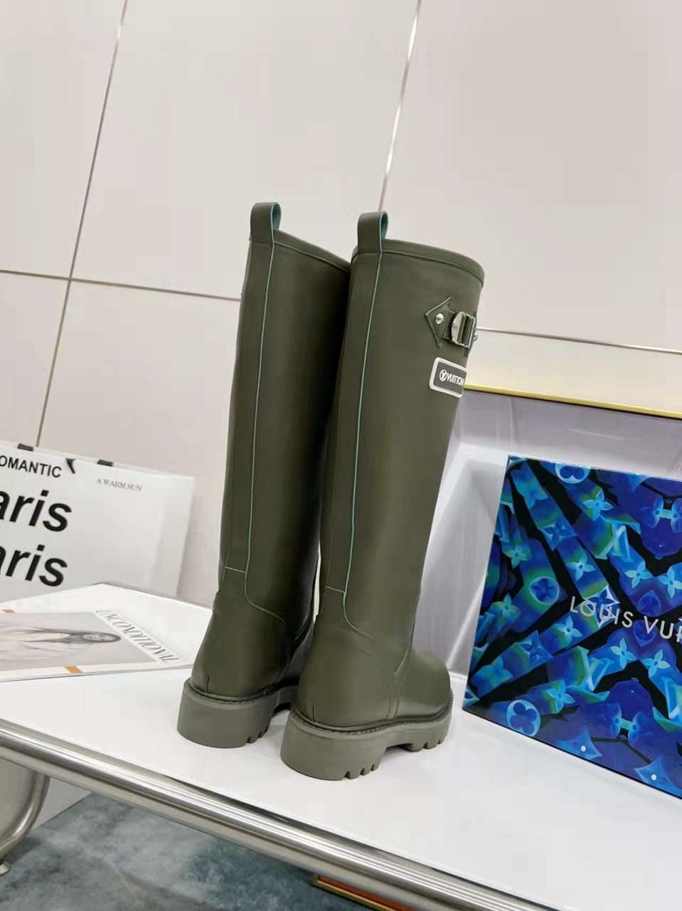 Louis Vuitton Tag Embelllished Territory flat long boot For Women in 257726, cheap Louis Vuitton Boots, only $95!
