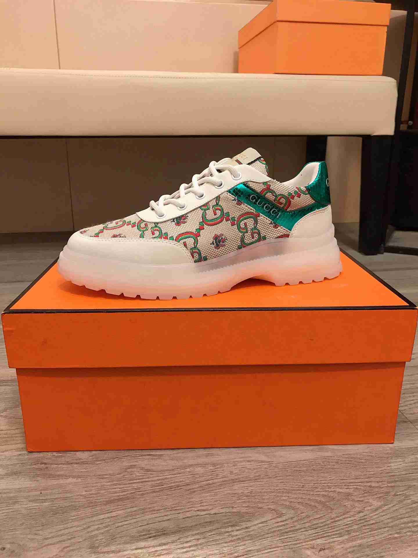 Gucci GG Knit Lace Up Chunky Sneaker For Men in 259290