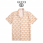 Gucci Trefoil Logo print Camp Collar Short Sleeve Shirt For Men # 257636