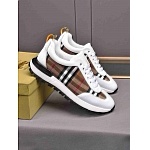 Burberry Beige Check Almond toe Low Top Lace Up Sneakers For Men in 259232, cheap Burberry Shoes