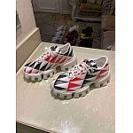 Prada Grahpic Print Tread Lug Sole Lace Up Sneaker Unisex in 259304, cheap Prada Women