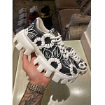 Prada Floral Print Tread Lug Sole Lace Up Sneaker Unisex in 259305