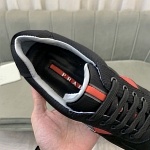 Prada Logo Printed Low Top Lace Up Sneaker Unisex in 259343, cheap Prada Shoes For Men