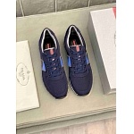 Prada Logo Printed Low Top Lace Up Sneaker Unisex in 259344, cheap Prada Shoes For Men