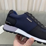 Prada Canvas Low Top Lace Up Sneaker Unisex in 259347, cheap Prada Shoes For Men