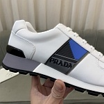 Prada Leather Low Top Lace Up Sneaker Unisex in 259351, cheap Prada Shoes For Men