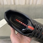 Prada Leather Low Top Lace Up Sneaker Unisex in 259354, cheap Prada Shoes For Men