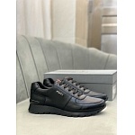 Prada Leather Low Top Lace Up Sneaker Unisex in 259356, cheap Prada Shoes For Men