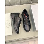 Prada Leather Low Top Lace Up Sneaker Unisex in 259356, cheap Prada Shoes For Men