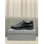 Prada Leather Low Top Lace Up Sneaker Unisex in 259356, cheap Prada Shoes For Men
