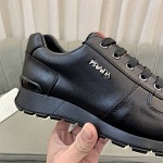 Prada Leather Low Top Lace Up Sneaker Unisex in 259356, cheap Prada Shoes For Men