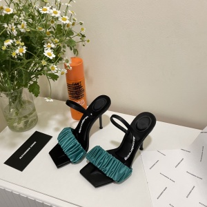 $65.00,Alexander Wang Julie Scrunchie Strap Velvet Sandal # 264865