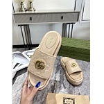 Gucci Quilted embroidered faux leather platform slides For Women # 264894, cheap Gucci Slippers