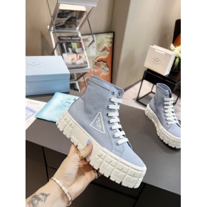 $92.00,Prada Double Heel High Top Platform Sneakers For Women # 265314