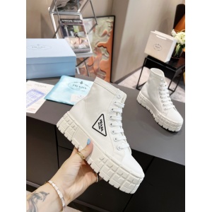 $92.00,Prada Double Heel High Top Platform Sneakers For Women # 265315