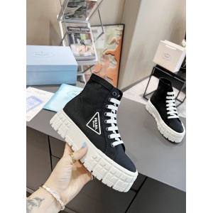 $92.00,Prada Double Heel High Top Platform Sneakers For Women # 265317