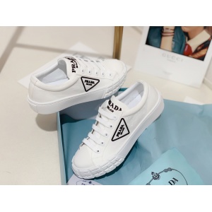 $89.00,Prada triangular logo plaque tire tread sole sneakers For Women # 265337