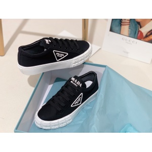 $89.00,Prada triangular logo plaque tire tread sole sneakers For Women # 265338