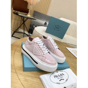 $92.00,Prada Thick Sole triangular logo plaque Sneaker For Women # 265355