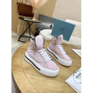 $92.00,Prada high top lace up sneakers sneakers For Women # 265373