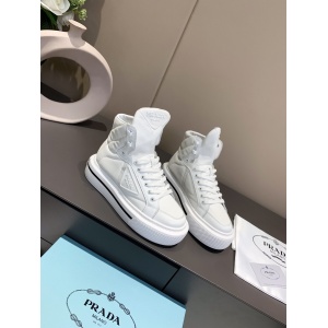 $92.00,Prada high top lace up sneakers sneakers For Women # 265375